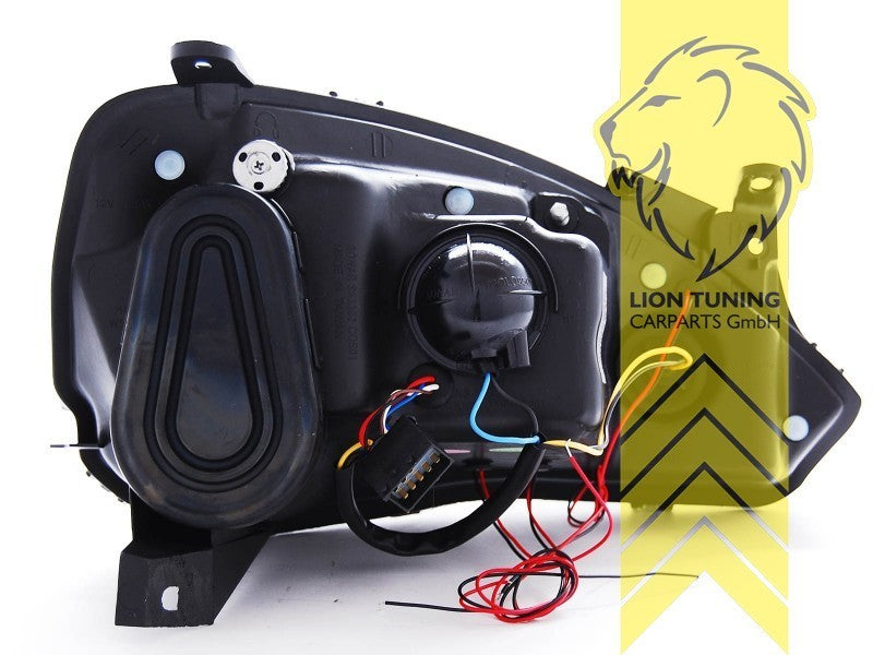 LT Pair LED DRL Angel Eye Halo Headlights Opel Corsa B Combo B 93-01 chrome LHD