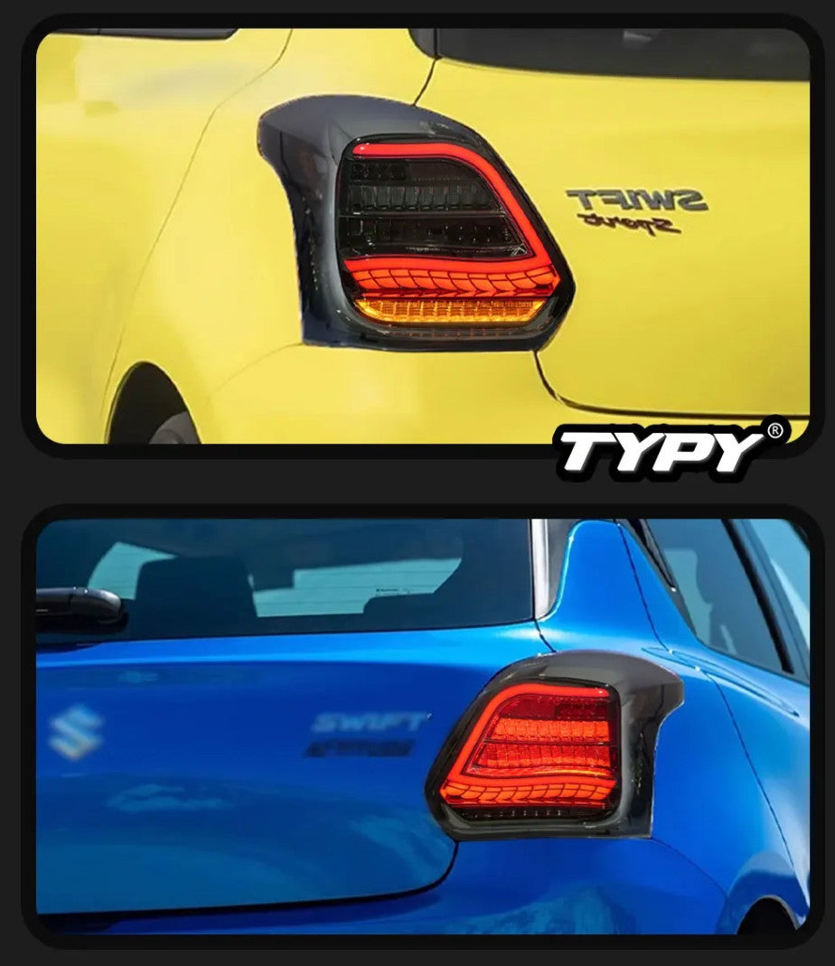 TYPY Pair LED DRL 17-23 Suzuki Swift Rear Lights Dynamic Tail Lamps LHD