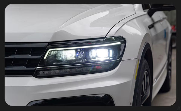 AKD Pair 17-21 VW Tiguan LED DRL Dynamic Lightbar Headlights LHD