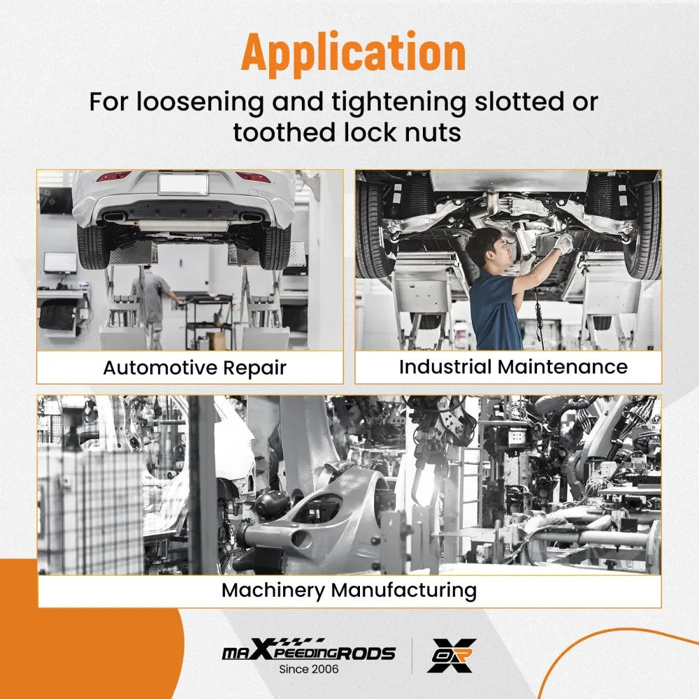 MXPR 13PC Special Socket Set For Grooved Nuts Internal Teeth 18-80mm 1/2DR Lock