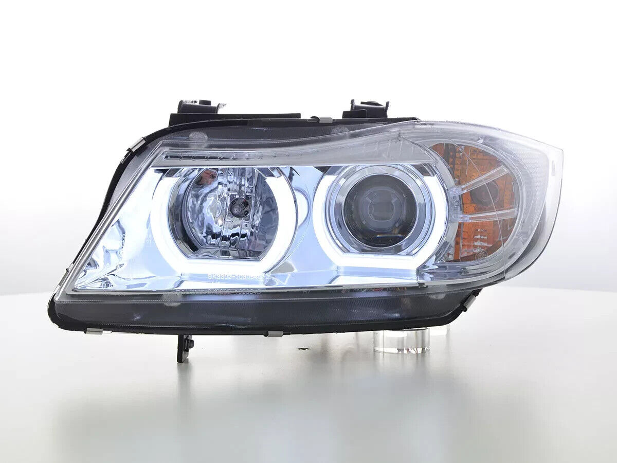 FK Pair LED DRL XENON Headlights BMW 3-series E90 E91 05-08 Chrome LHD