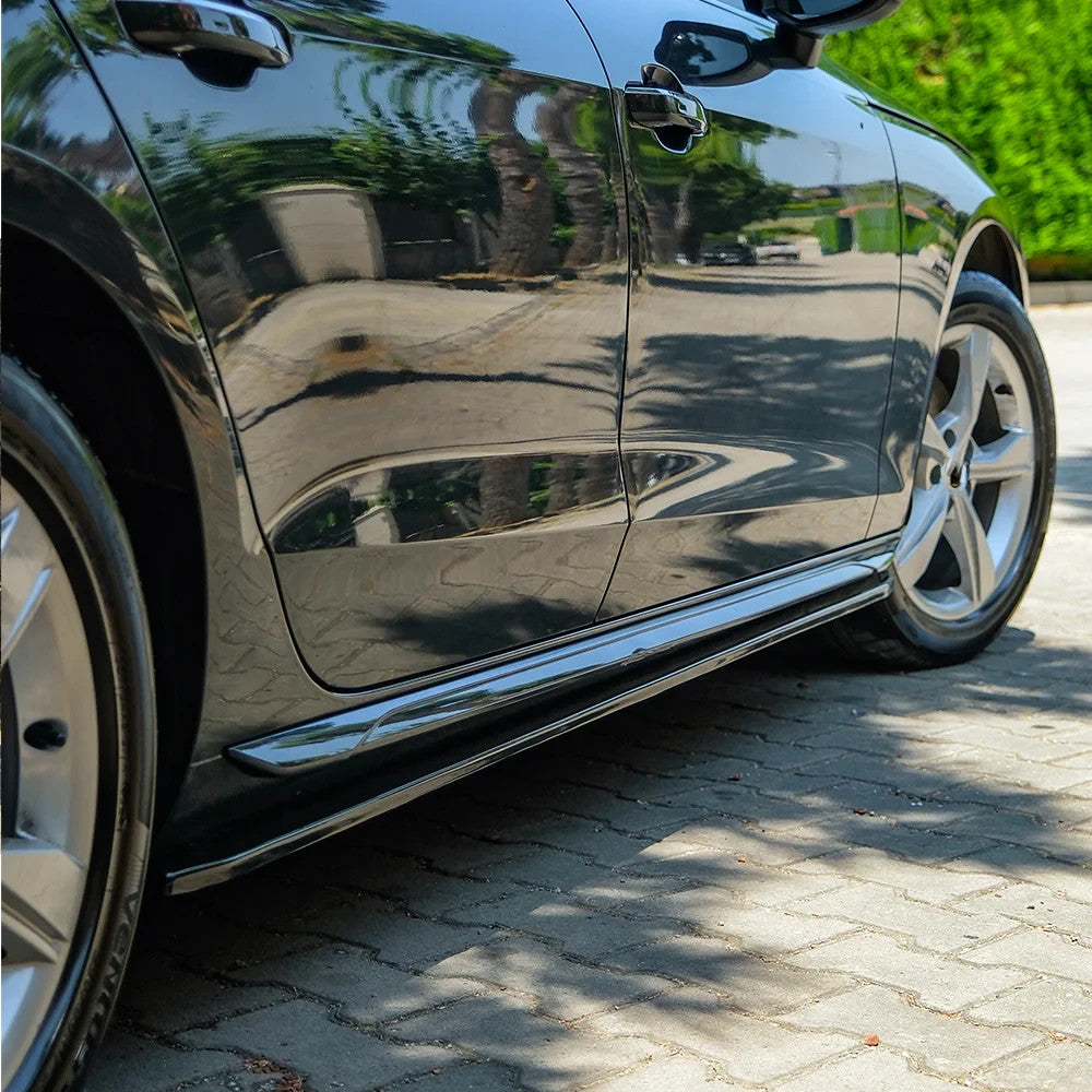 OW Side Skirts Extensions Valance AUDI A4 B9 Facelift 2019-2024 Gloss Black
