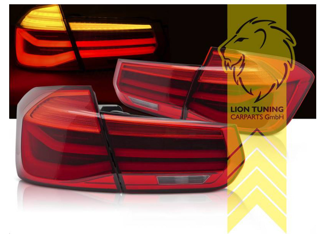 LT LED Lightbar Rear Lights Tail Lamps BMW 3 Series F30 Sedan Saloon red white dynamic LHD