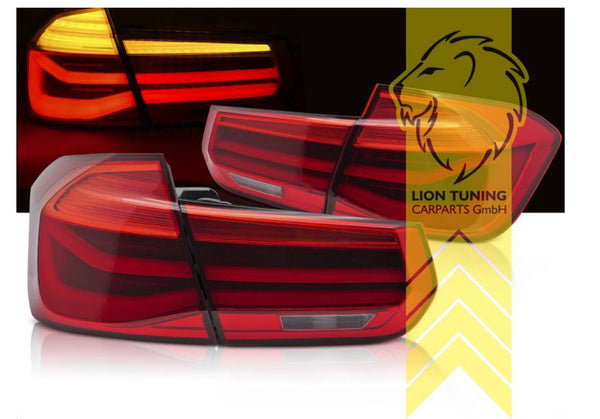 LT LED Lightbar Rear Lights Tail Lamps BMW 3 Series F30 Sedan Saloon red white dynamic LHD