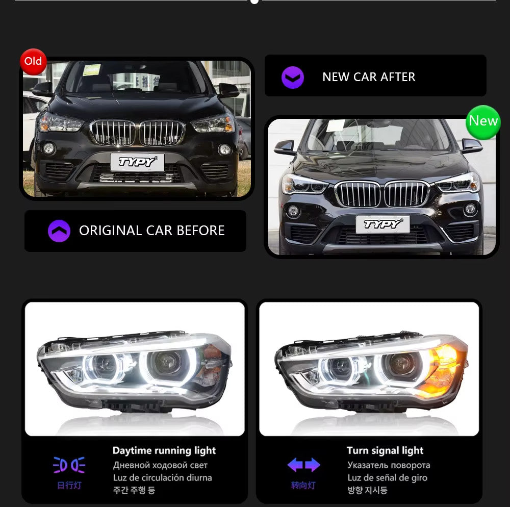TYPY Pair BMW X1 F48 2016-2020 LED DRL Lightbar Dynamic Headlights LED