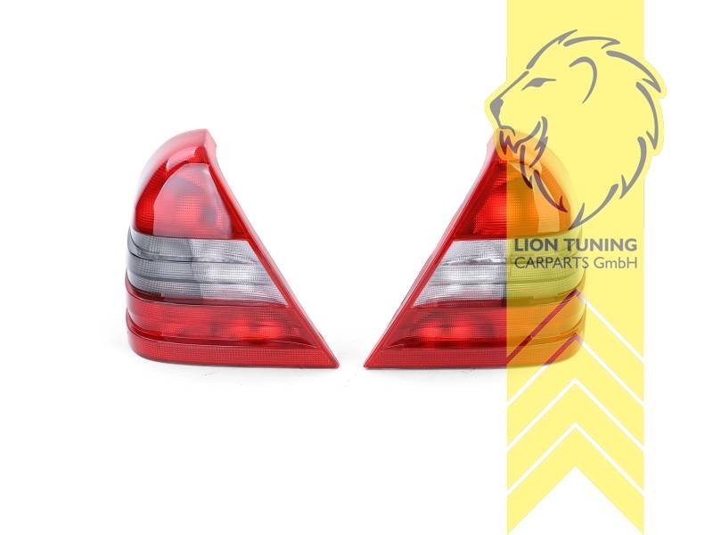 LT Pair Halogen Rear Lights Mercedes W202 C-Class 93-97 sedan red white LHD