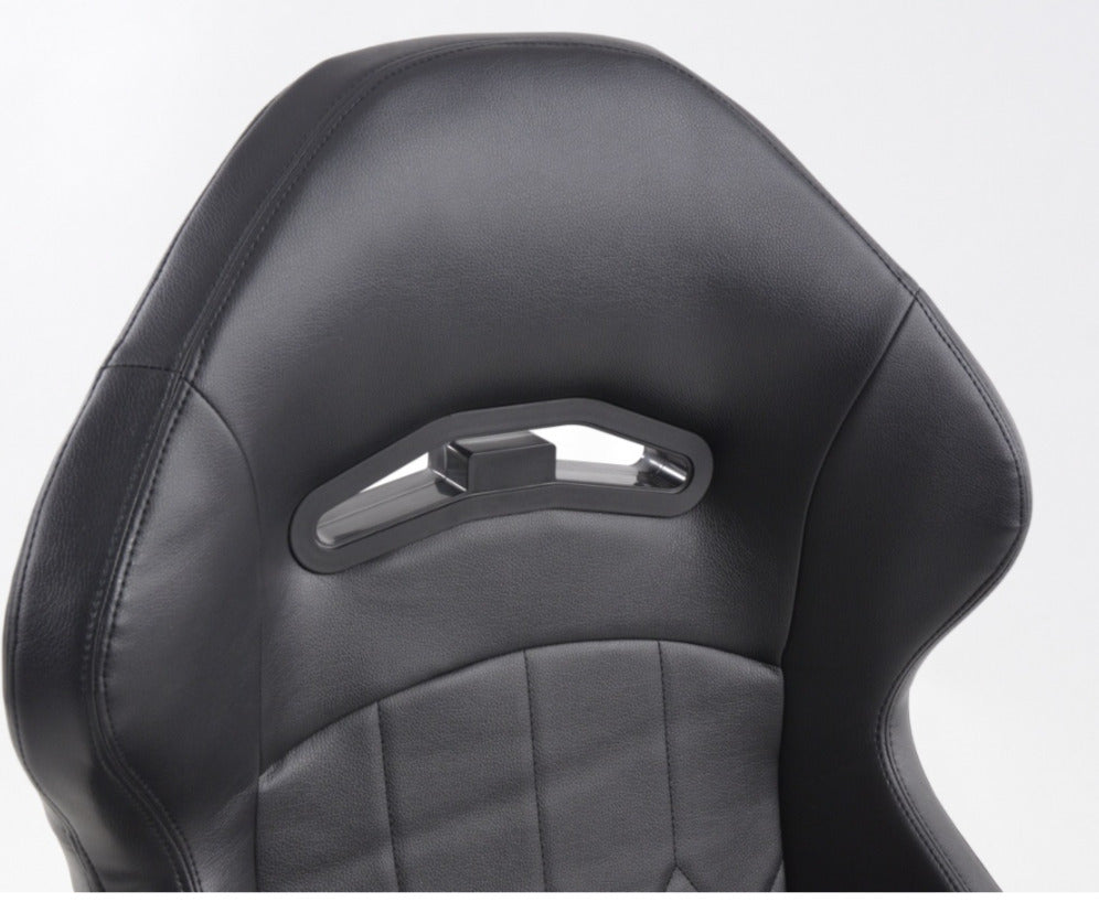 UK - FK Pair (x2) Universal Reclining Bucket Sports Seats Black Hammerhead Shark Edition