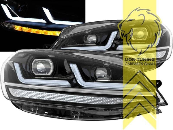 LT OSRAM LED DRL Lightbar Halo Projector VW Golf 7 MK7 Facelift black 17-19 LHD