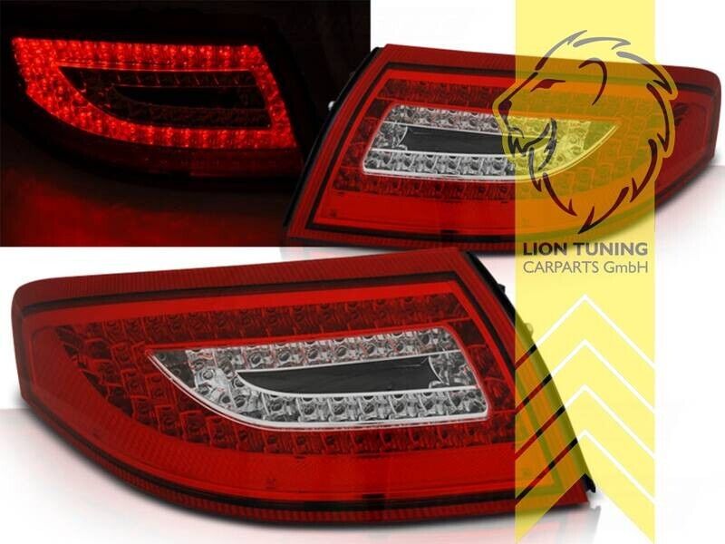 LT Pair LED DRL Lightbar Rear Tail Lights Porsche 911 999 Red Clear 97-06 LHD