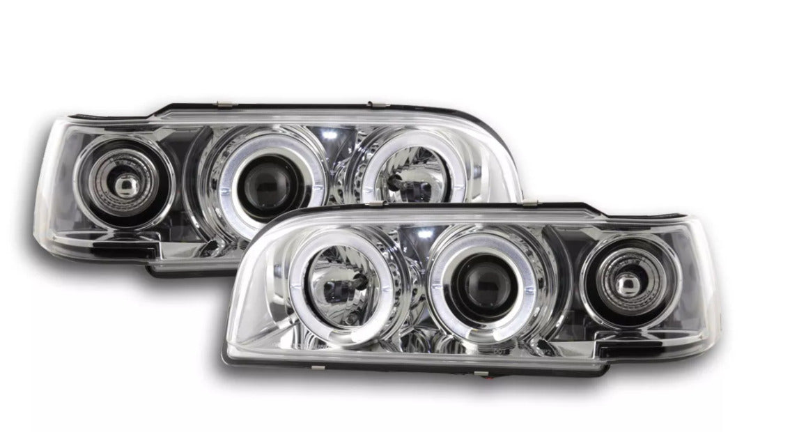 FK LED DRL Angel Eye Projector headlights Volvo 850 92-97 chrome RHD