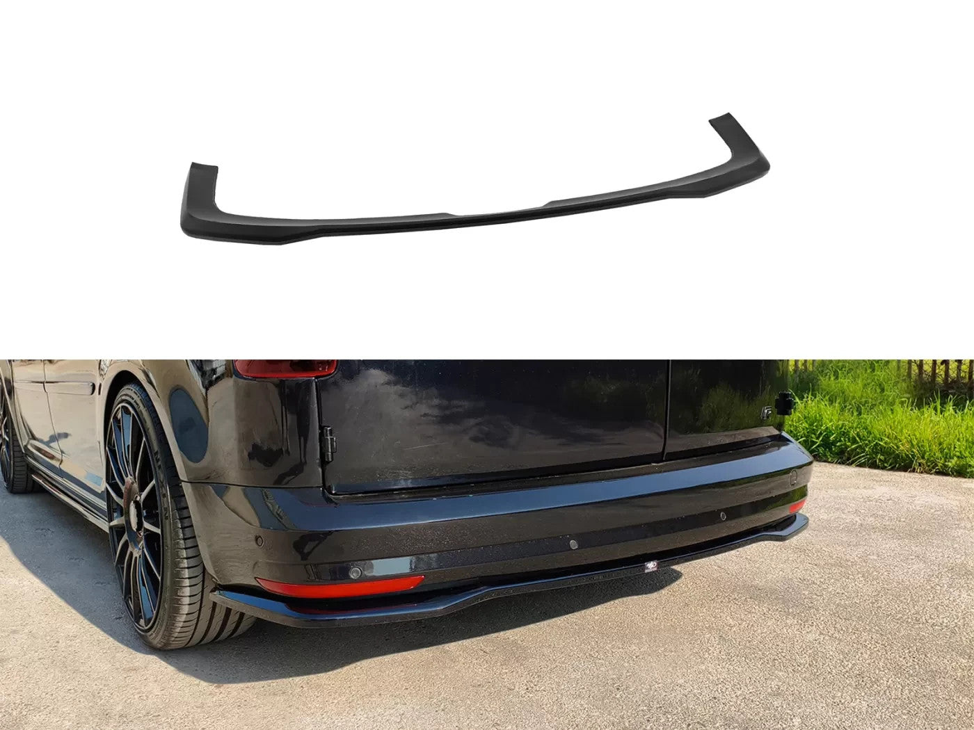 Motordrome Rear Bumper Diffusor Splitter VW Caddy Mk4 15-21 Glossy Black
