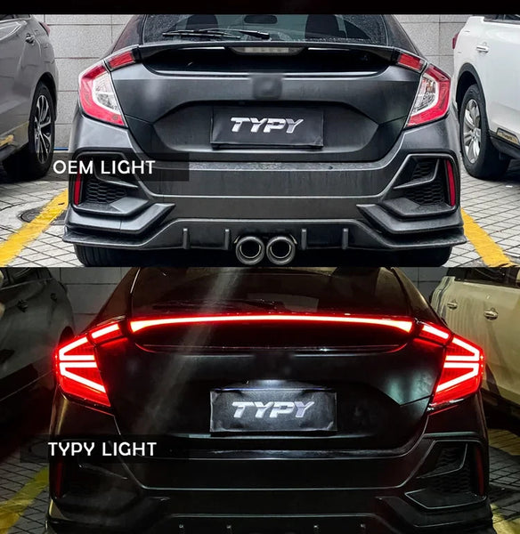 TYPY Pair LED 18-21 Honda Civic 10 Hatchb Dynamic Rear Lights Dynamic Tail LHD