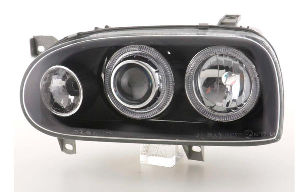 FK LED DRL Angel Eye Halo Ring Headlights VW Golf 3 MK3 1HXO 1 EXO 91-97 LHD