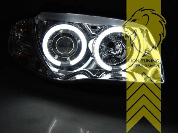 LT Pair LED DRL Halo Headlights BMW 1 Series E81 E82 E87 E88 03-12 chrome LHD