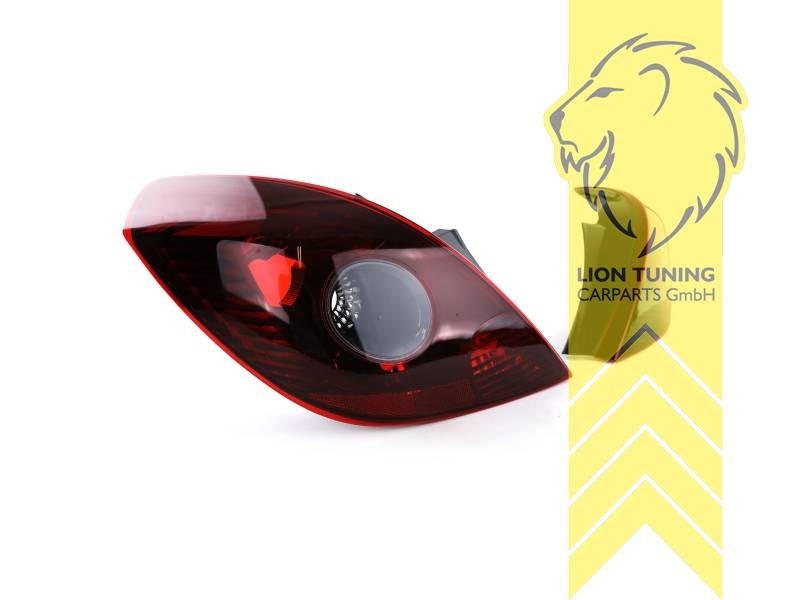 LT Pair Halogen Rear Lights Vauxhall Opel Corsa D 06-14 red & black LHD