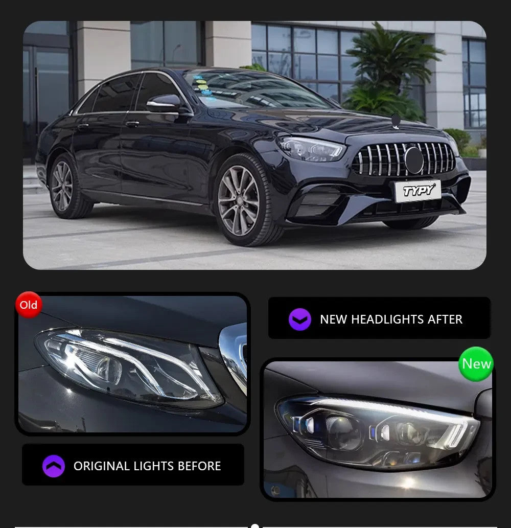 TYPY Pair Mercedes E-Class W213 16-23 LED DRL Lightbar Headlights LHD