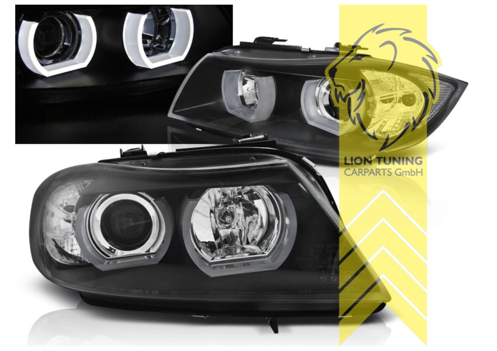 LT LED DRL H7 H1 3D Eye Halo Ring Headlights BMW E90 E91 Touring  05-08 LHD