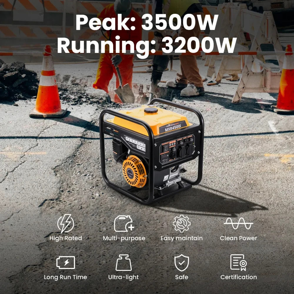 MXPR Petrol Inverter Generator Silent Portable 3500W 4 Stroke Engine Camping