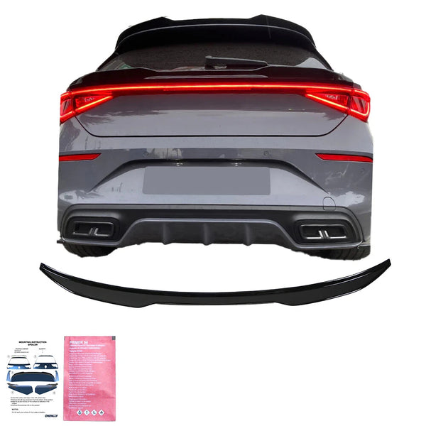 OW Rear Trunk Boot Hatch Wing Spoiler CUPRA Leon 2020+ TUV ABS Gloss Black