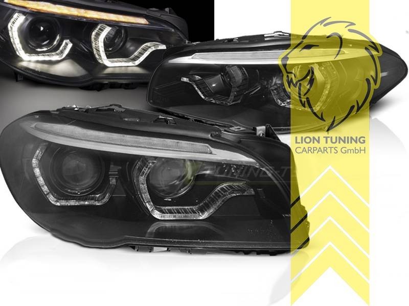 LT LED DRL Lightbar Headlights BMW F10 Limo F11 Touring LCI black Xenon LHD