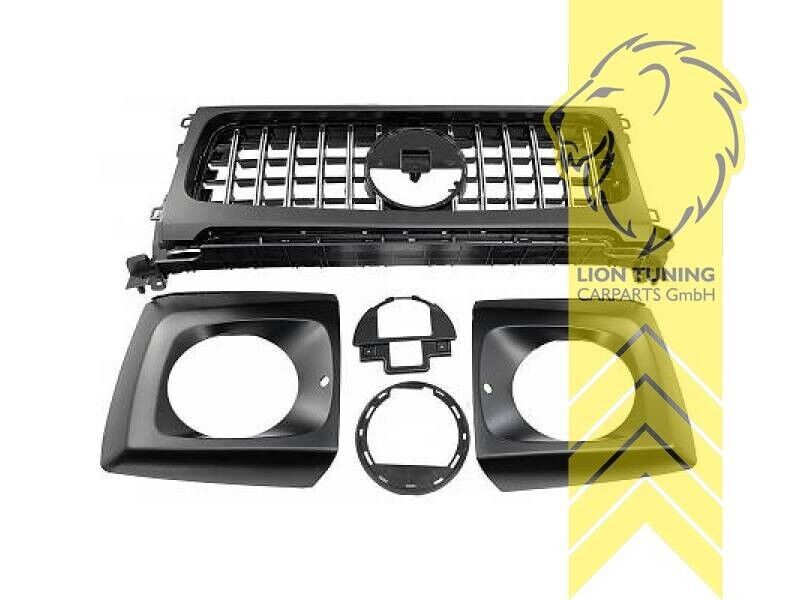 LT New ABS Black Chrome Radiator Grille Mercedes W461 W463 G-Class 2018+ Radar