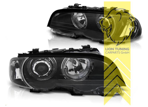 LT LED DRL Angel Eye Halo Ring Headlights BMW E46 Coupe Cabrio black 99-03 LHD