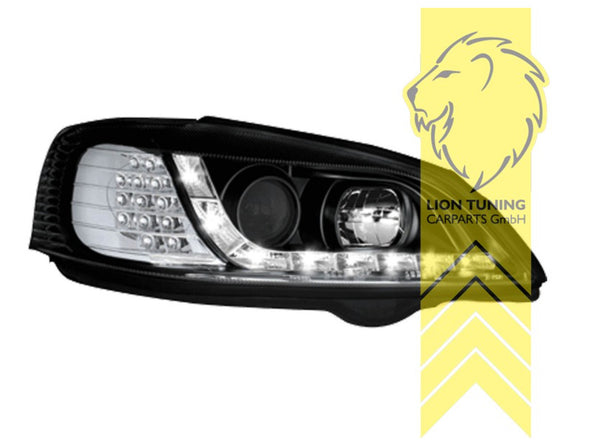 LT Set Opel Vauxhall Astra G black LED DRL Lightbar Halo Headlights LHD 98-05