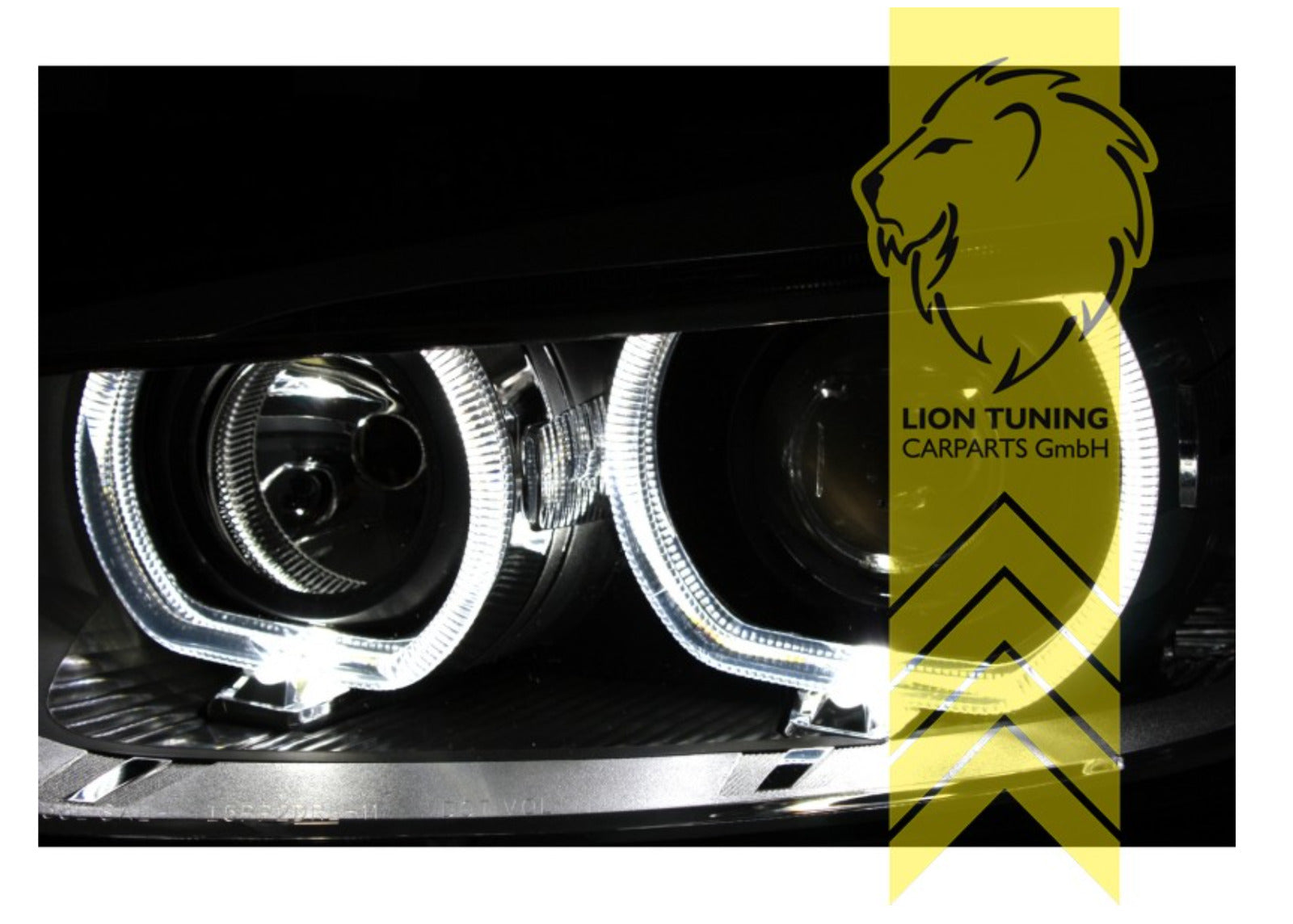 LT LED DRL Dual Halo Ring Headlights BMW F30 Sedan F31 F35 11+ Touring black LHD