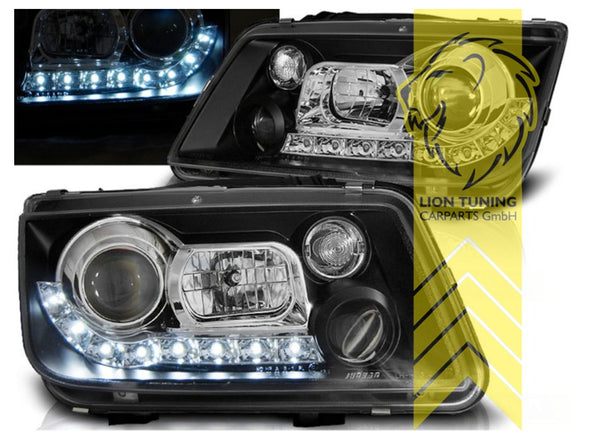 LT LED DRL Lightbar Halo Ring VW Bora Saloon Black 1J6 98-05 LHD