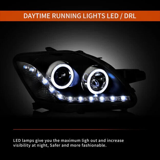 VLAND Toyota Yaris Vios Belta Sedan 07-12 LED DRL Lightbar Headlights US LHD