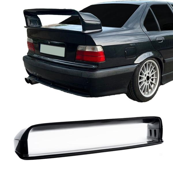 JOM ABS Boot Spoiler Rear Wing BMW E36 90-98 sedan coupe M3 Gloss Black 4 Pc
