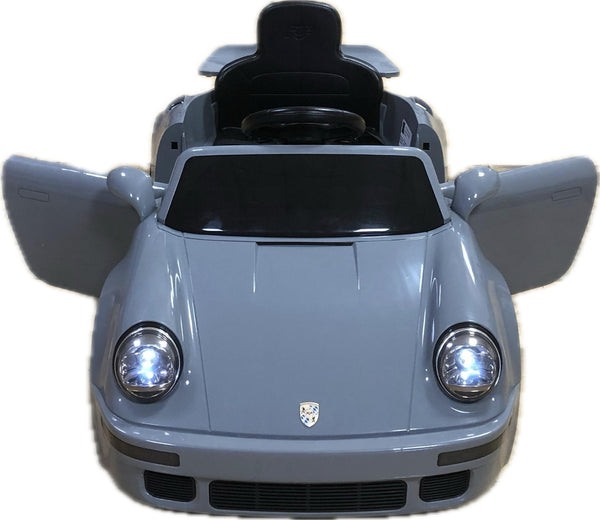 Kids Grey Porsche 911 Ride On Car Licensed RUF CTR 12v Battery Remote BT Stereo Children's Ride-On Car