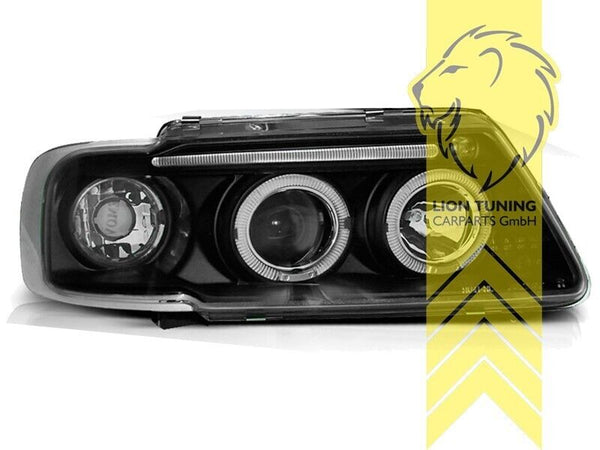 LT Pair LED DRL Lightbar Halo Headlights Audi A3 8L 96-00 black LHD