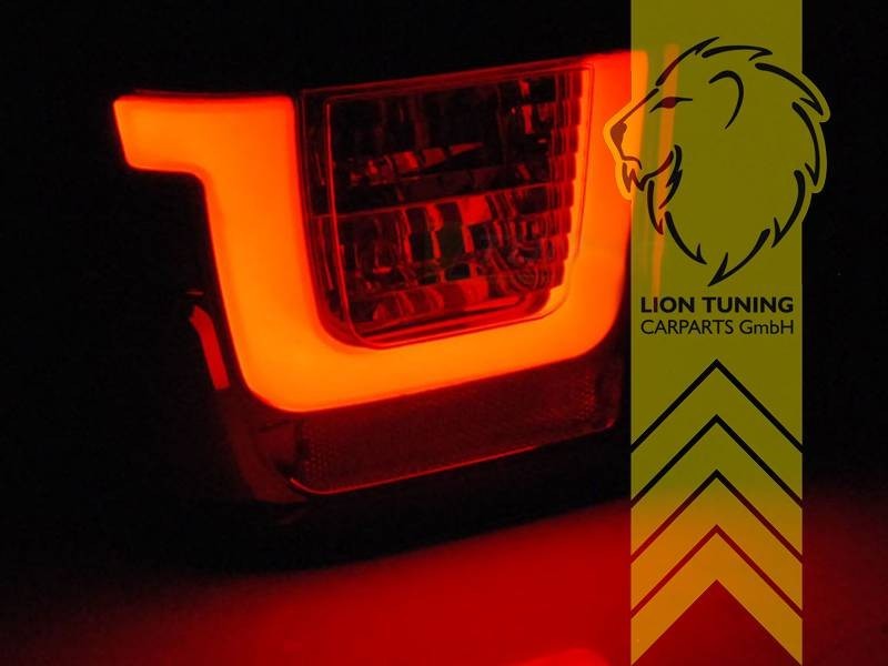 LT Pair LED Lightbar Rear Tail Lights VW T4 Bus Multi Van Transporter Red Smoke