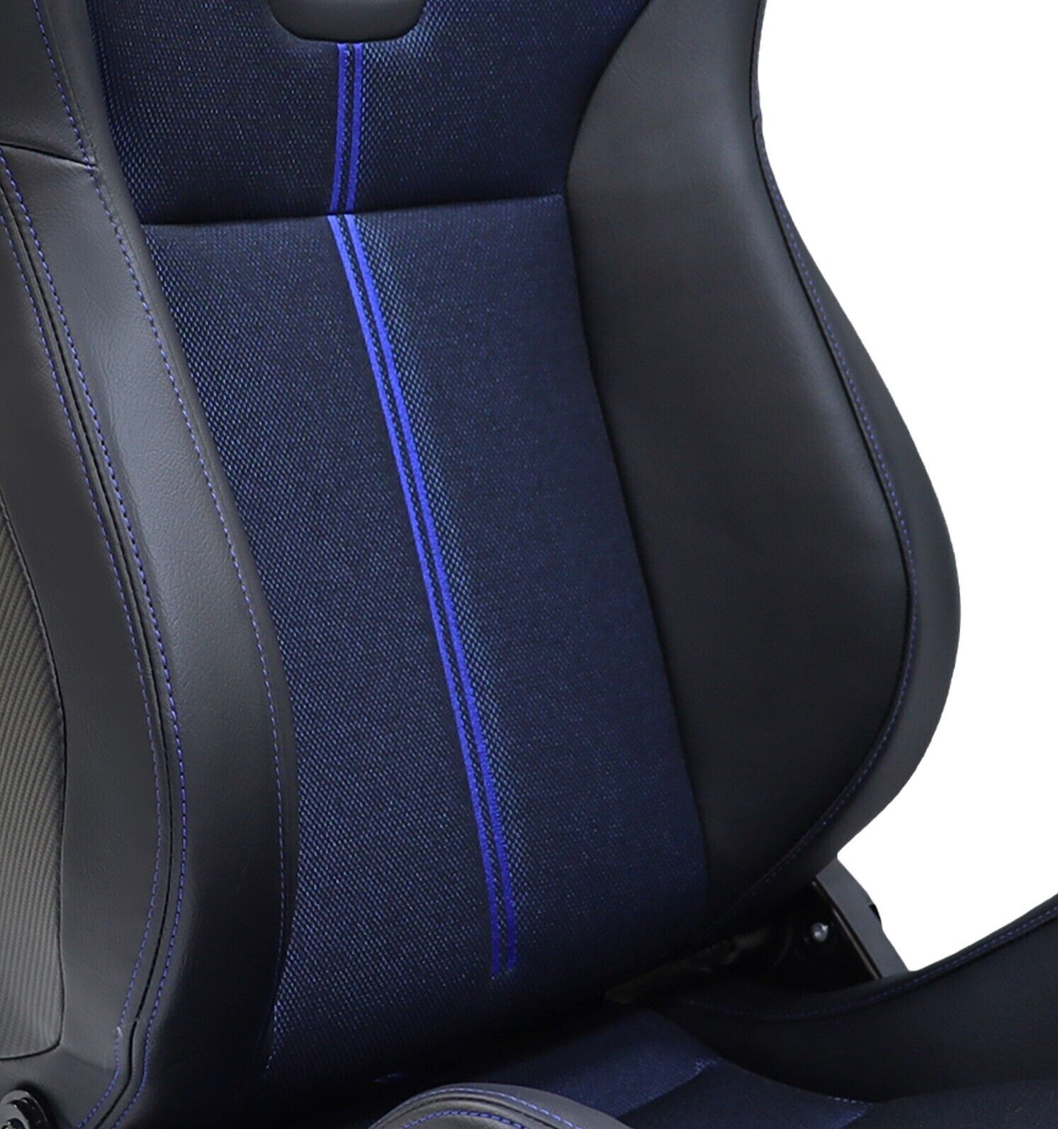 x1 JBR Black & Blue Stitch Synth Leather & Textile Car  / Sim Sports Bucket Seat