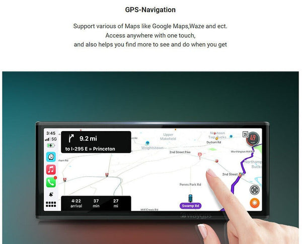 All Universal QLED 8.9" Touch Screen Car Stereo Wireless CarPlay Android BT USB