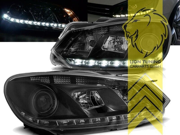 LT Pair LED DRL Lightbar Headlights VW Golf 6 MK6 08+ Limo Variant Cabrio black