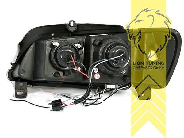 LT Pair LED DRL Lightbar Halo Ring Headlights Peugeot 106 2 1 96-04 chrome LHD