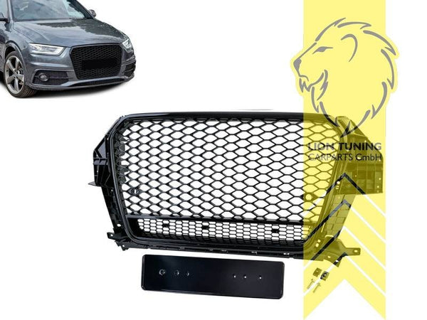 LT front bumper air intake radiator Grille Audi Q3 8U ABS Glossy black 11-15