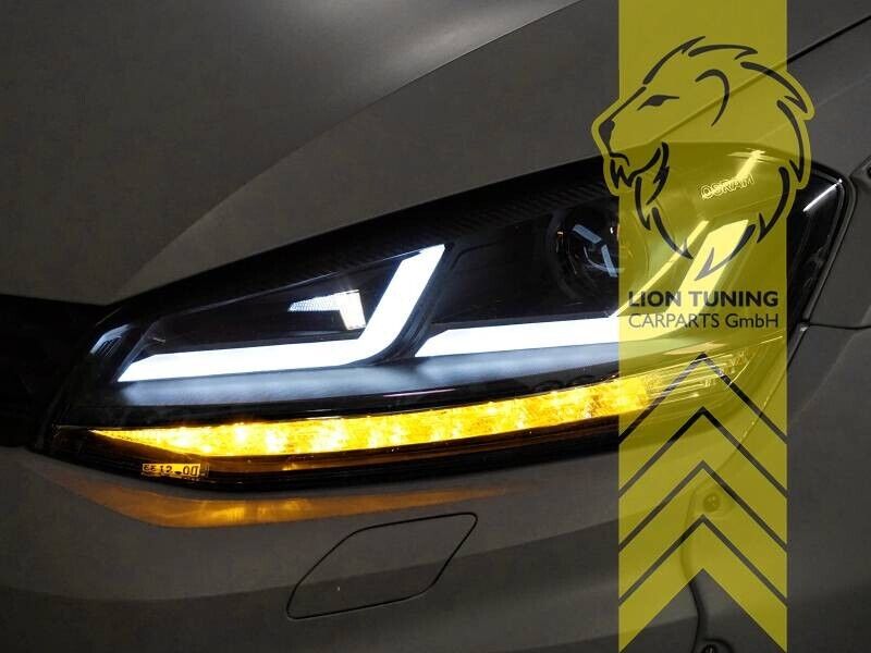 LT OSRAM LED DRL Lightbar Halo Headlights VW Golf 7 Limo Variant black Xenon LHD