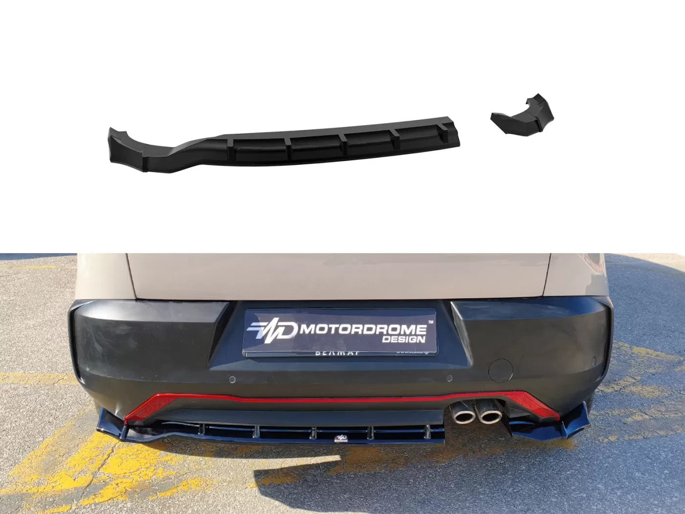 Motordrome Rear Bumper Diffusor Splitter Alfa Romeo Junior 24+ Glossy Black