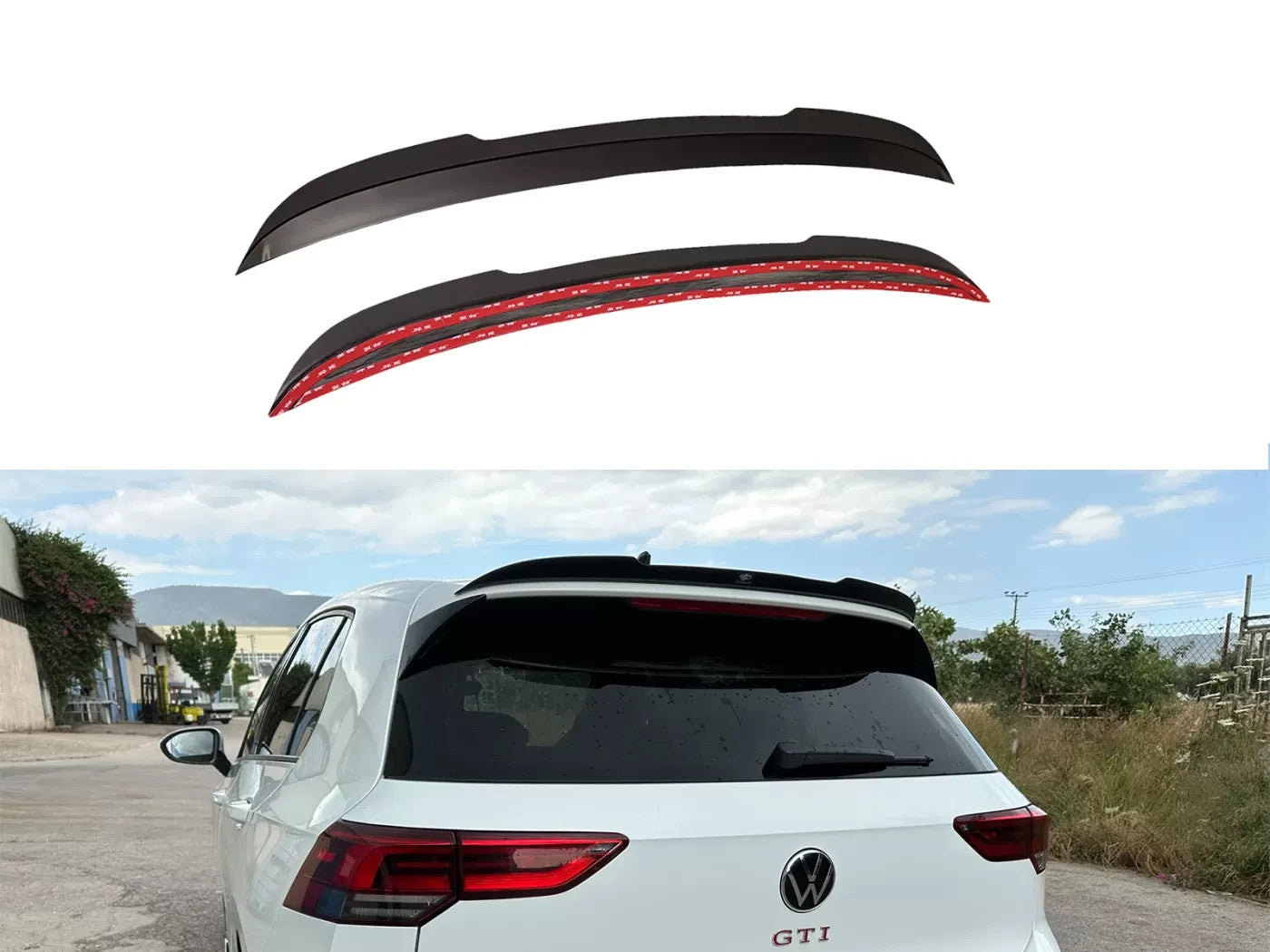 Motordrome Roof Rear Wing Spoiler Golf Mk8 GTI GTI Clubsport R-Line Gloss Black