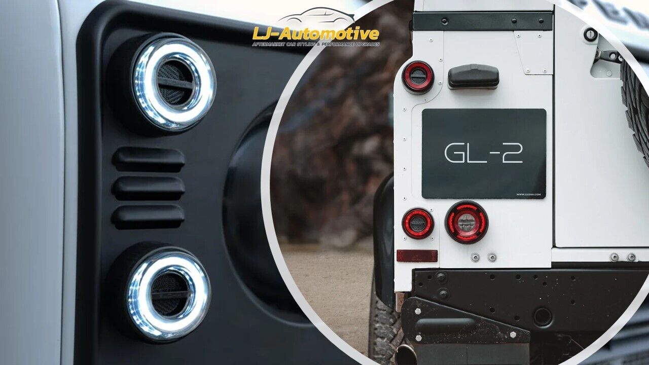 GLOHH GL-2 LED DRL Headlights & Rear Lights LR Defender Halo Red Clear 90-16