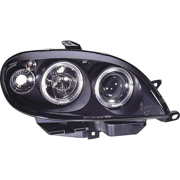 AS Pair LED DRL Halo Ring Citroen Saxo 00-03 Headlights Black LHD