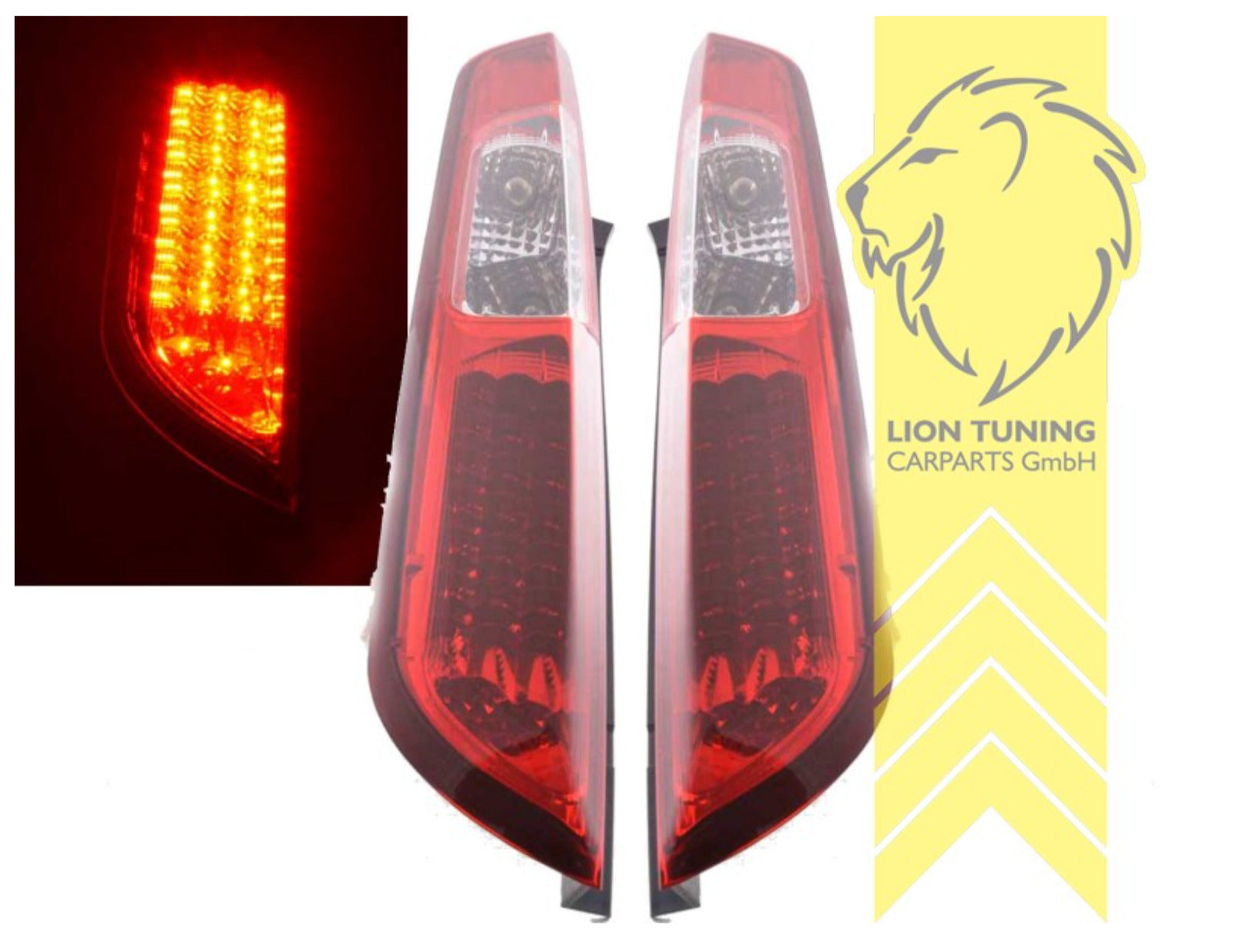 LT Pair LED REAR LIGHTS Lightbar Ford Focus 2 MK2 hatchback red white LHD ST RS