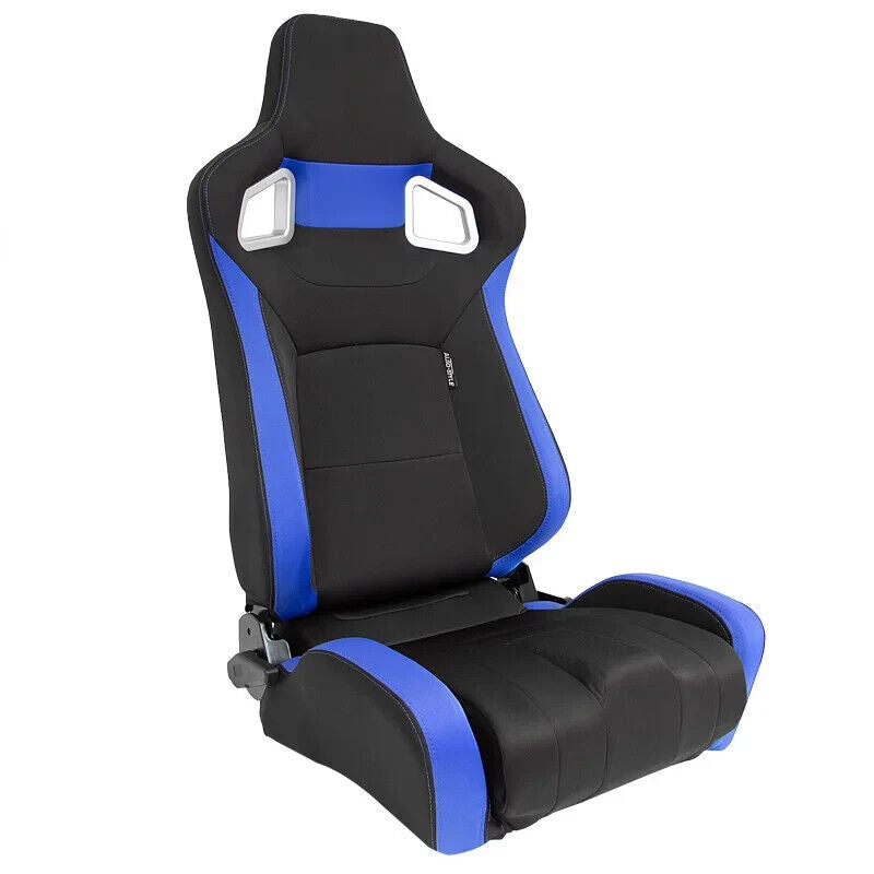 ATS RS6 x1 Universal Car Van 4x4 Motorhome Bucket Seat Black Blue Textile Fabric