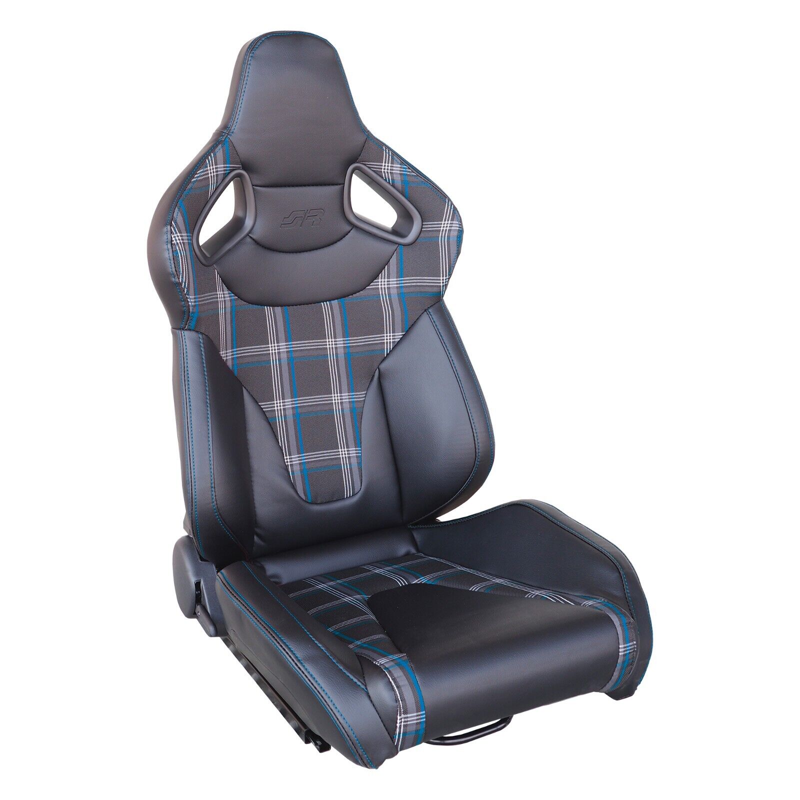 Simoni Racing Universal Plaid Check Tartan GTI x1 Bucket Seat Black & Blue