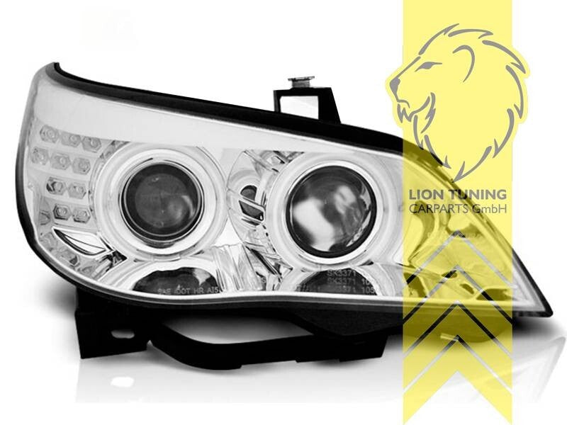 LT LED DRL BMW E60 Sedan E61 Touring 05-07 chrome XENON AFS Headlights LHD