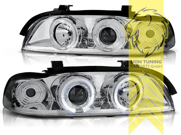 LT Pair CCFL LED DRL Halo Headlights BMW E39 Limousine Touring chrome 95-00 LHD