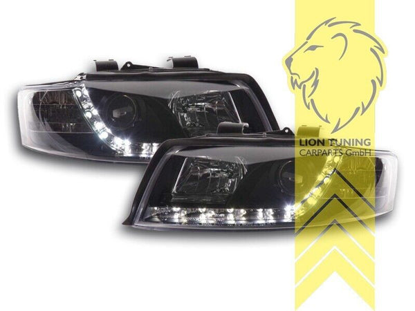 LT LED DRL Lightbar Headlights Audi A4 B6 8E Limo Avant black 00-04 H1 LHD